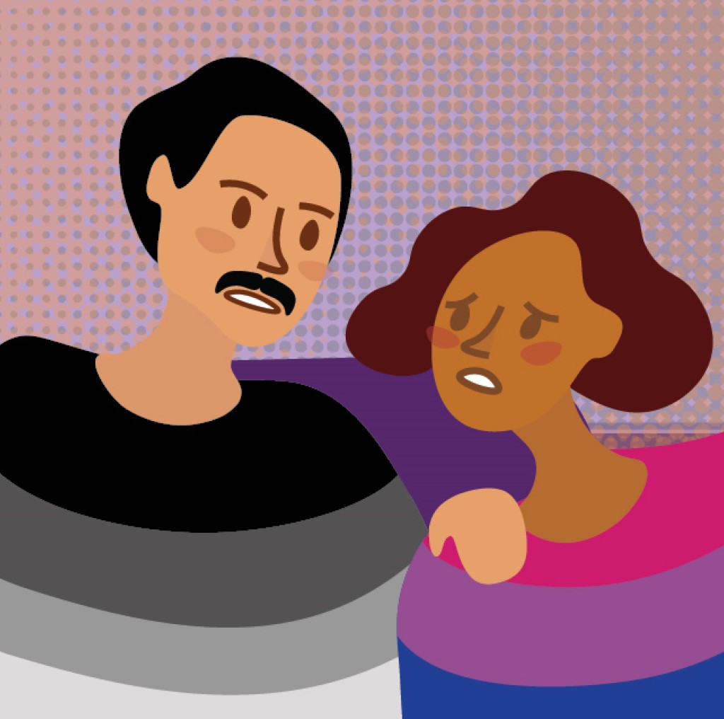 An artwork depicting a father and a bisexual daughter.